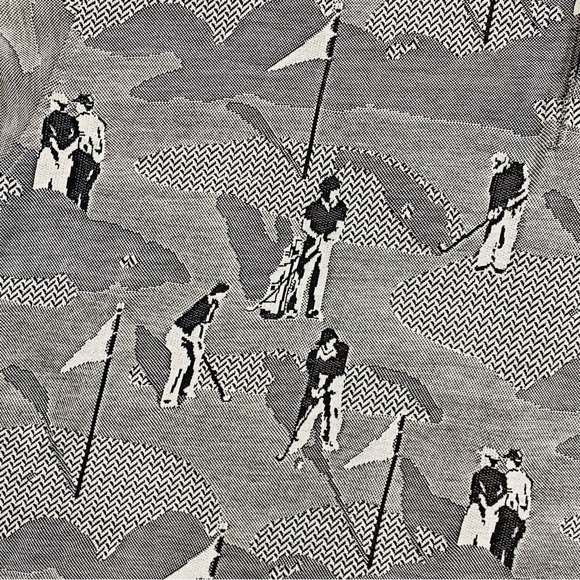 Vintage Sansabelt Golf Polo Shirt Adult 2XLarge Gray Knit Fair Isle Golfing Mens - Picture 2 of 5